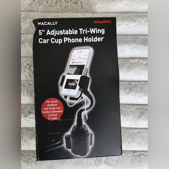 5" Black Adjustable Car Cup Phone Holder - Picture 1 of 7